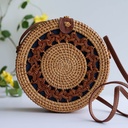 Round Rattan Crossbody Bag