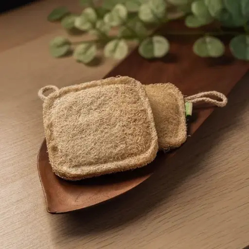 [ALI 0120] Eco-Friendly Natural Square Loofah 