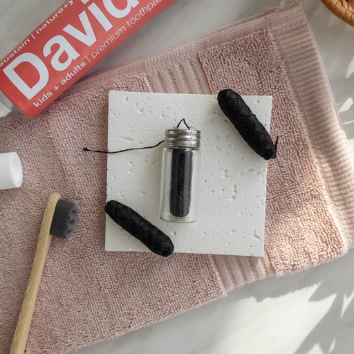 Organic Bamboo Dental Floss 30m with Activated Charcoal